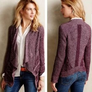MOTH Anthropologie Open Waterfall Cardigan,  Purple - Small